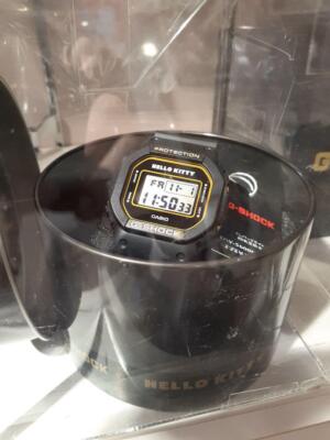 Pre-owned Casio G-shock Hello Kitty 50th Anniversary Collaboration Dw-5600kt24-1jr Limited Black
