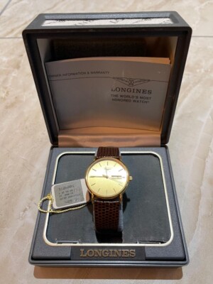Men's Longines St Moritz Watch with Brown Leather Strap