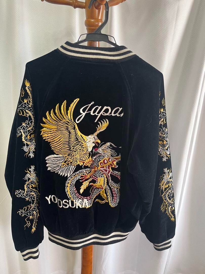 Goster de Fuga souvenir jacket スカジャン　emo Vintage 1970's Silver Surfer “wonder Workshop” UK Glam Satin