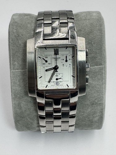 TISSOT Chronograph Quartz Date SS L875 975K Men's Wristwatch