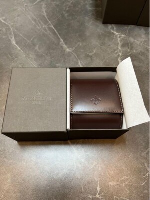 Patek Philippe Watch Case Roll Travel Brown Leather Pouch AD VIP Service Gift