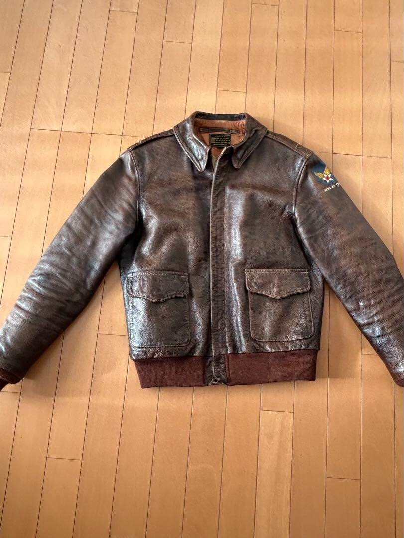 ジャケット・アウター gataouRAINBOW COUNTRY A-2 38 Rainbow Country Leather Jacket A-2 size 38 Dark Seal Brown
