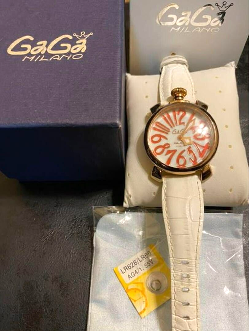 Watch Gaga Milano Manuale 40mm No.2025 fece White Belt White Watch Gaga Milano Manuale 40mm No.2025 fece White Belt White