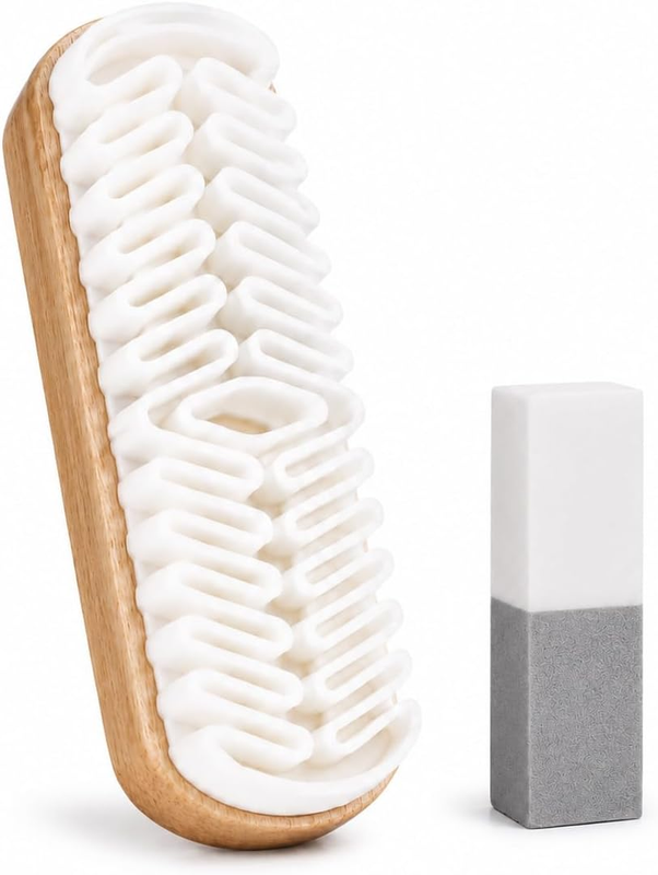 2Pcs Suede Care Kit Crepe Suede Brush and Eraser for Nubuck Shoes