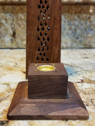 Wooden Incense Burner Tower Sticks Cone Holder Stand Ash Catcher VINTAGE