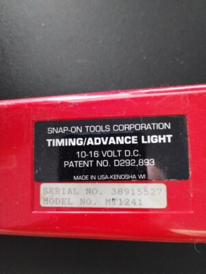 Snap On Timing/Advance Light