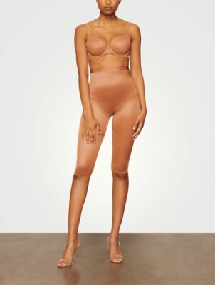 New Women's SKIMS Bronze Barely There Cropped Leggings Size S 