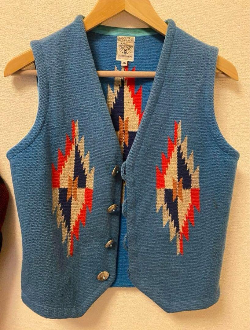 ORTEGA’S VEST 36 ORTEGA'S Chimayo Vest size 36 Blue turquoise Hand Woven
