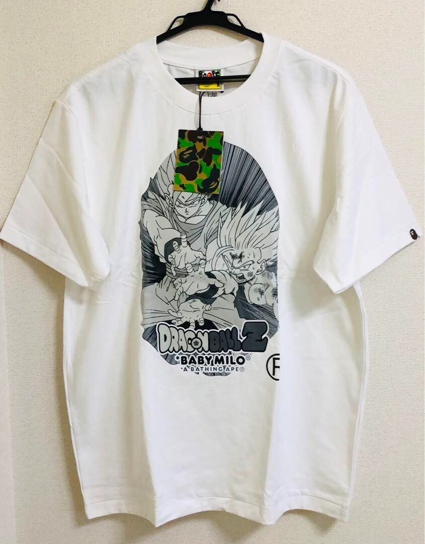 BAPE X DRAGON BALL Z GOHAN & GOKU BIG APE HEAD TEE White
