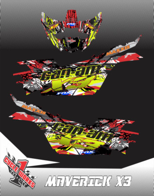 Can-am Canam Maverick X3  SEMI CUSTOM GRAPHICS KIT MATRIX