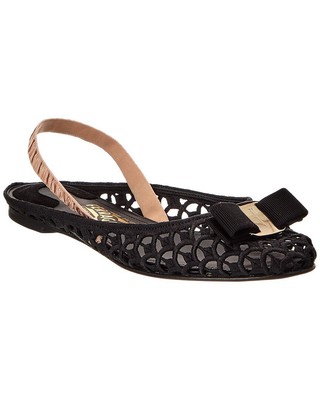 

Женские тканевые туфли на плоской подошве Salvatore Ferragamo Vara Slp с открытой пяткой, Черный, NA