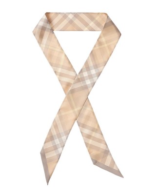 Burberry Check Silk Scarf Womens Brown