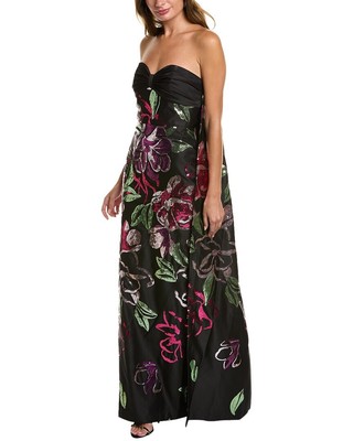 

Женское платье без бретелек Marchesa Notte, Черный