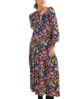 

Платье макси с манжетами Boden, женское, 12р., Multi;tropic charm