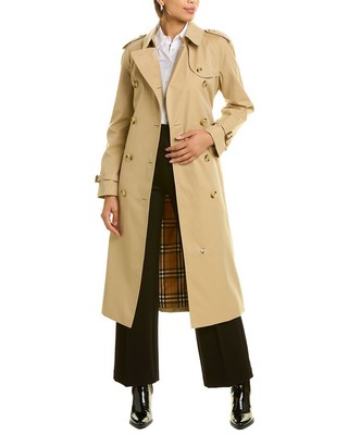 Длинный женский тренч Burberry Waterloo Heritage коричневый 2