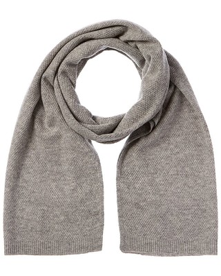 Phenix Lightweight Moss Stitch Cashmere Scarf Womens Grey