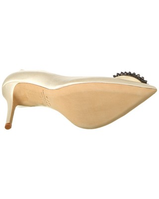 Pre-owned Sjp By Sarah Jessica Parker Sly 100 Satin Pump Women's In White