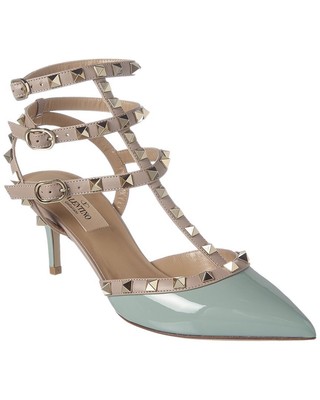 

Женские лакированные туфли Valentino Rockstud Caged 65 с ремешком на щиколотке, Синий, NA