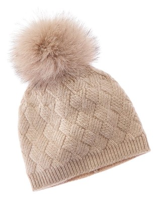 Кашемировая шляпа Amicale Cashmere Basketweave Rib, женская коричневая