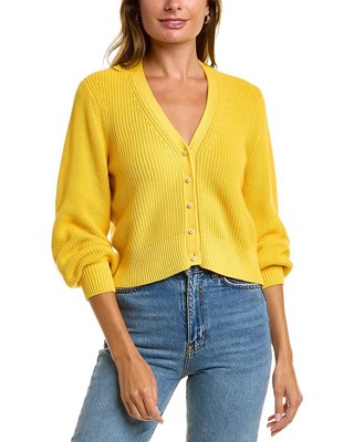 

Женский кардиган из хлопкового кашемира-шейкера Осенью, Желтый