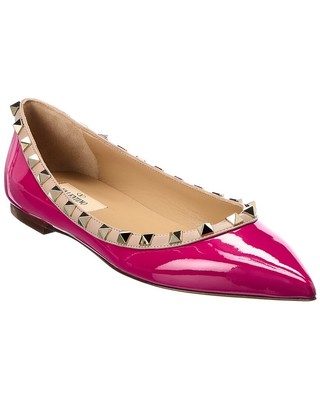 

Женские лакированные туфли на плоской подошве Valentino Rockstud, Розовый, NA