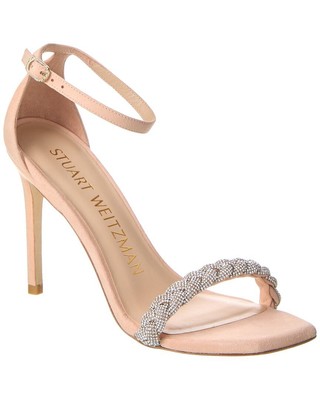 

Stuart Weitzman Nudistcurve Hi Shine 100 Женские замшевые сандалии, Коричневый, NA