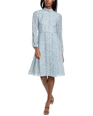 Женское плиссированное миди-платье Mikael Aghal синего цвета 4