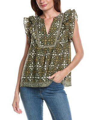 Бархатный женский топ от Graham & Spencer зеленого цвета Xs