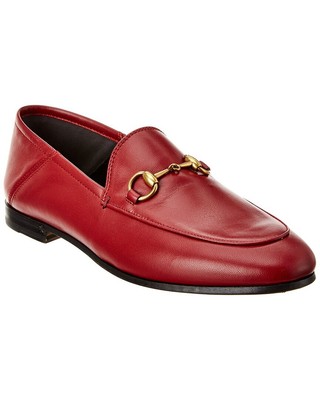 Женские мокасины из натуральной кожи Gucci Brixton, красный 35