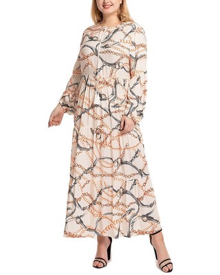 

Модное платье Monica женское, Apricot - multicolor print