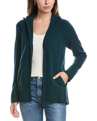 Женский кардиган из искусственного кашемира на молнии Forte Cashmere Зеленый Xs