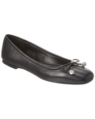 

Jimmy Choo Elme Кожаные женские туфли на плоской подошве черные, Черный, NA