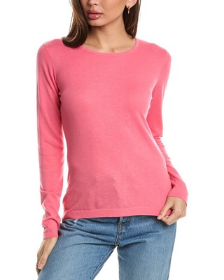Forte Cashmere Fitted Crew Silk & Cashmere-Blend Sweater Womens Pink L