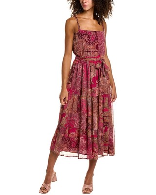 

Многоярусное женское платье миди с квадратным вырезом Socialite, Фиолетовый