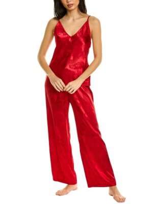 

Женский комплект пижамы Natori из 2 предметов с жаккардовой камзолом, Красный