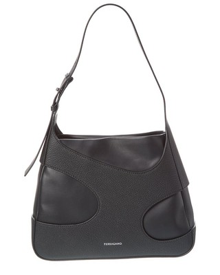 

Женская кожаная сумка через плечо Ferragamo, черная, NA