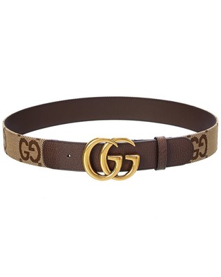 Женский ремень Gucci Jumbo Gg Marmont Gg из ткани и кожи 90-х