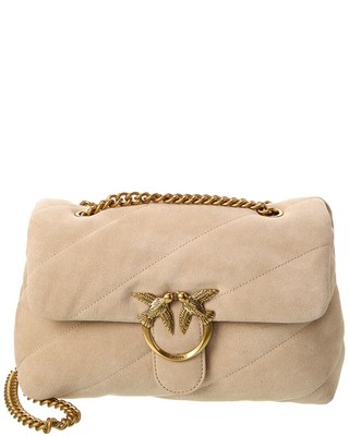 

Pinko Love Classic Puff Замшевые женские туфли через плечо бежевого цвета, NA