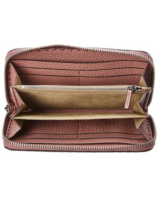 Fendi Womens  Leather Zip Around Wallet, Pink