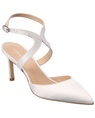 

Женские атласные туфли Stuart Weitzman Mariposa 75 с вырезом, Белый, NA