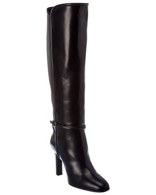 

Женские кожаные сапоги до колена Saint Laurent Jane, черные, Черный, NA