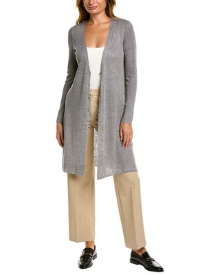 

Женский льняной кардиган Eileen Fisher с v-образным вырезом, Grey