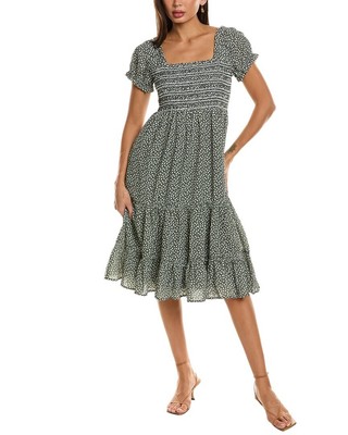 Maison Maar Smocked Mini Dress Womens Green M