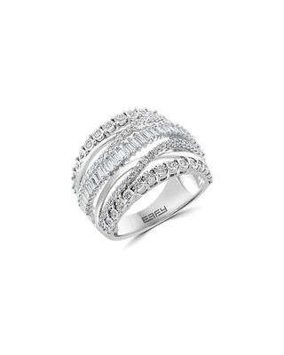 Effy Fine Jewelry Silver 0.98 Ct. Tw. Diamond Ring Womens