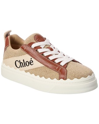 

Женские кроссовки Chloé Lauren из ткани и кожи, Бежевый, NA