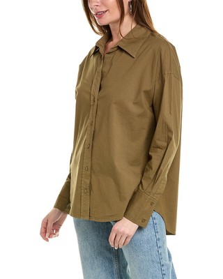 Рубашка из поплина Monrow Женская зеленая S