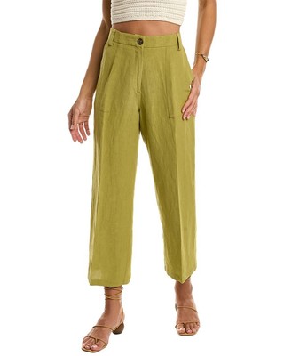 

Женские укороченные брюки из смесового льна Etro, зеленые, Зеленый, NA