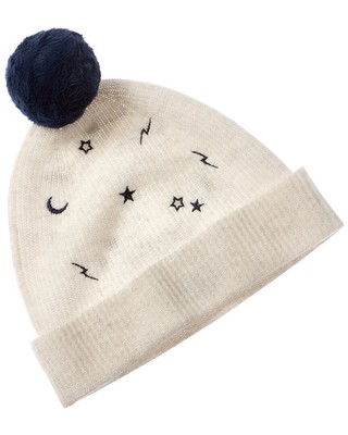 Кашемировая шапка Brodie Cashmere Starry Night с помпоном Женская серая