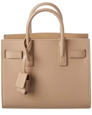 Женская кожаная сумка Saint Laurent Nano Sac De Jour бежевого цвета