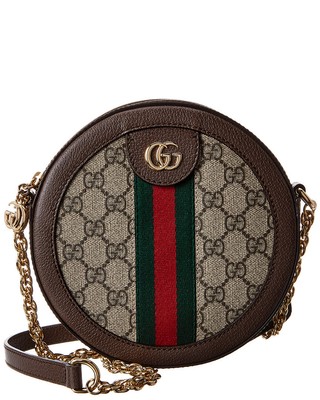 

Женские сумки через плечо Gucci Ophidia Mini Round Gg Supreme из ткани и кожи коричневого цвета, NA